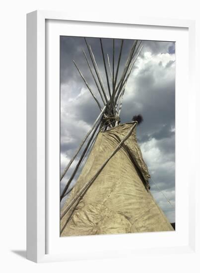 Top of a Tipi Made of Buffalo Hide, Wicoti Living History Lakota Encampment, Black Hills, SD-null-Framed Photographic Print