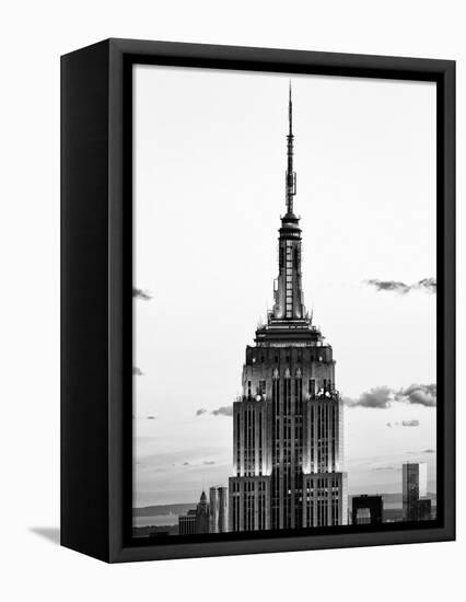 Top of Empire State Building, Manhattan, New York, United States, Black and White Photography-Philippe Hugonnard-Framed Premier Image Canvas