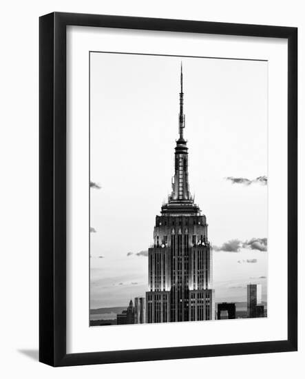 Top of Empire State Building, Manhattan, New York, United States, Black and White Photography-Philippe Hugonnard-Framed Photographic Print