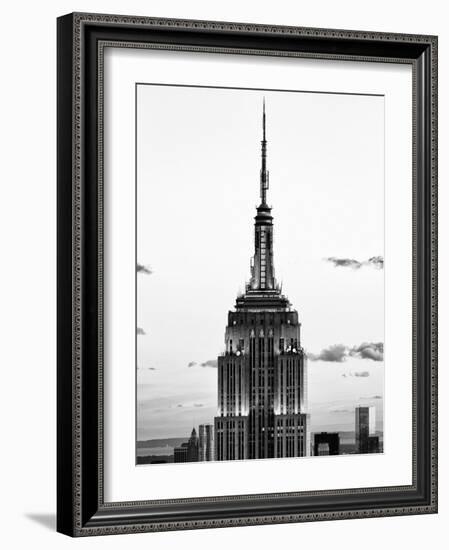 Top of Empire State Building, Manhattan, New York, United States, Black and White Photography-Philippe Hugonnard-Framed Photographic Print