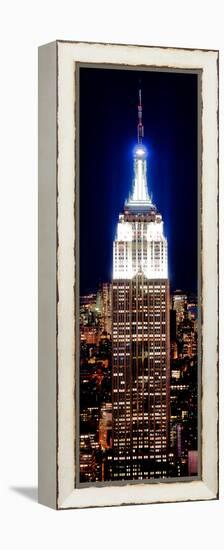 Top of the Empire State Building and One World Trade Center by Night, Manhattan, New York City-Philippe Hugonnard-Framed Premier Image Canvas