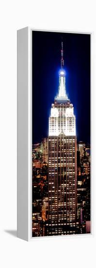 Top of the Empire State Building and One World Trade Center by Night, Manhattan, New York City-Philippe Hugonnard-Framed Premier Image Canvas