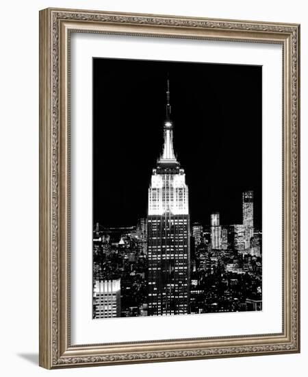 Top of the Empire State Building and One World Trade Center by Night, Manhattan, NYC-Philippe Hugonnard-Framed Photographic Print