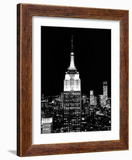 Top of the Empire State Building and One World Trade Center by Night, Manhattan, NYC-Philippe Hugonnard-Framed Photographic Print