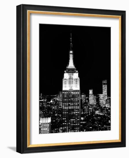 Top of the Empire State Building and One World Trade Center by Night, Manhattan, NYC-Philippe Hugonnard-Framed Photographic Print