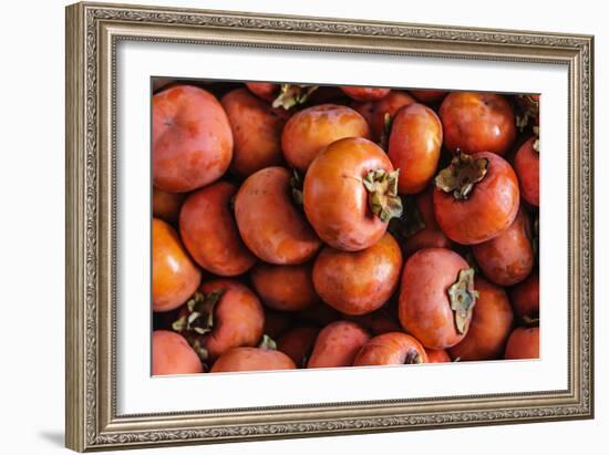 Top View Close Up Of Freshly Picked Persimmons In Sonoma County-Ron Koeberer-Framed Photographic Print