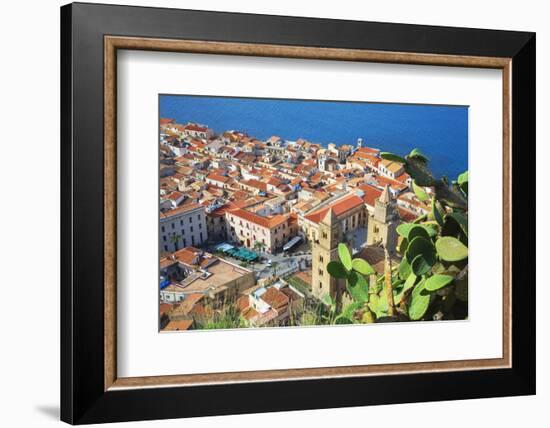 Top view of Cefalu, Cefalu, Sicily, Italy, Europe-Marco Simoni-Framed Photographic Print