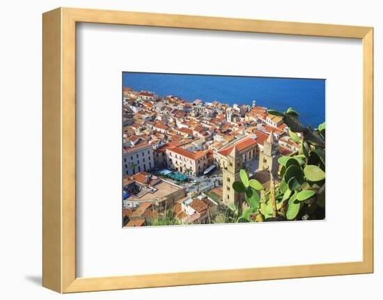 Top view of Cefalu, Cefalu, Sicily, Italy, Europe-Marco Simoni-Framed Photographic Print