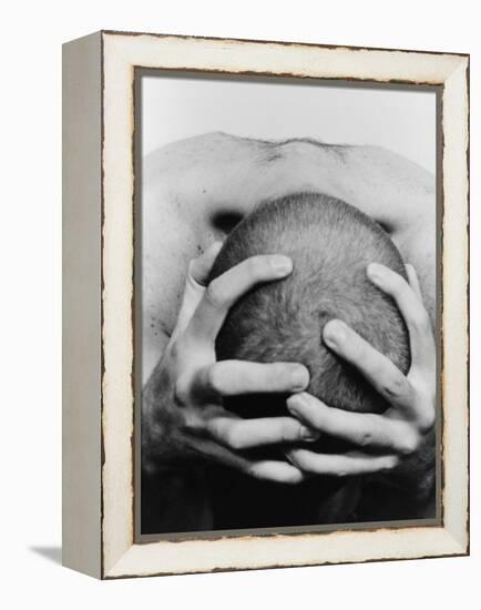 Top View of Man Clutching His Head-Eric O'Connell-Framed Premier Image Canvas