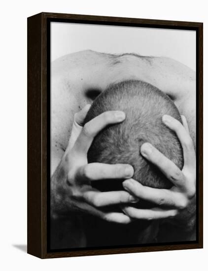 Top View of Man Clutching His Head-Eric O'Connell-Framed Premier Image Canvas