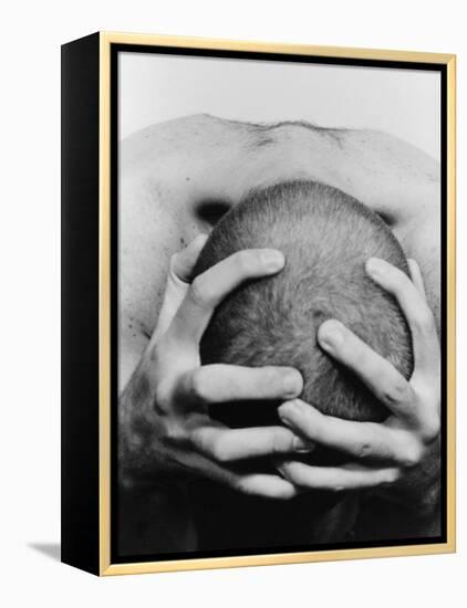 Top View of Man Clutching His Head-Eric O'Connell-Framed Premier Image Canvas