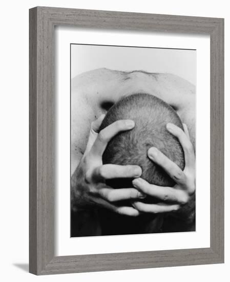 Top View of Man Clutching His Head-Eric O'Connell-Framed Photographic Print