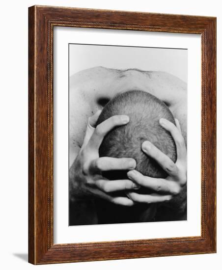 Top View of Man Clutching His Head-Eric O'Connell-Framed Photographic Print