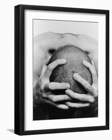 Top View of Man Clutching His Head-Eric O'Connell-Framed Photographic Print