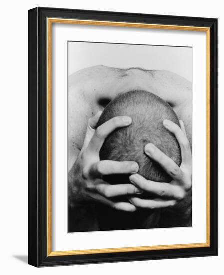 Top View of Man Clutching His Head-Eric O'Connell-Framed Photographic Print