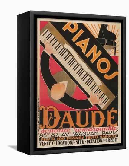 Top View of Piano Keyboard-null-Framed Stretched Canvas