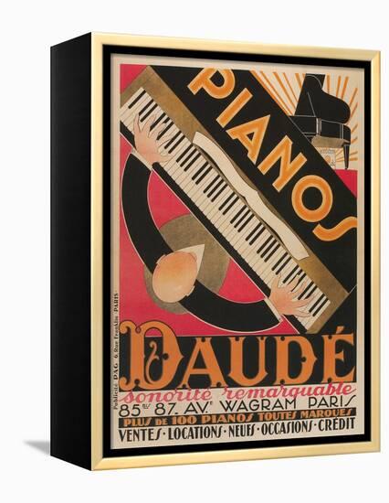 Top View of Piano Keyboard-null-Framed Stretched Canvas