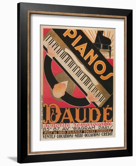 Top View of Piano Keyboard-null-Framed Art Print