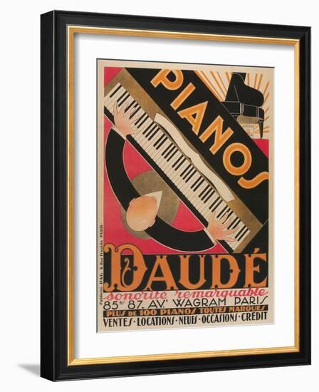 Top View of Piano Keyboard-null-Framed Art Print