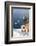 Top View of the Blue Aegean Sea from the Typical Village of Oia, Santorini, Cyclades-Roberto Moiola-Framed Photographic Print