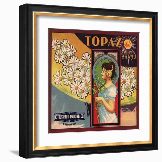 Topaz Brand - California - Citrus Crate Label-Lantern Press-Framed Art Print