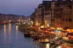 Grand Canal at Night, Venice.-topdeq-Photographic Print
