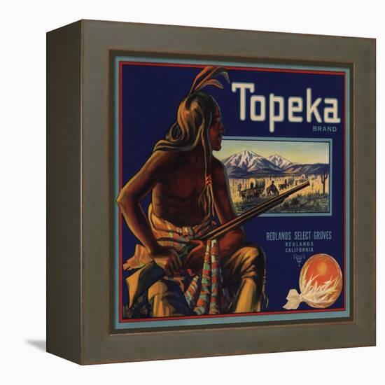 Topeka Brand - Redlands, California - Citrus Crate Label-Lantern Press-Framed Stretched Canvas