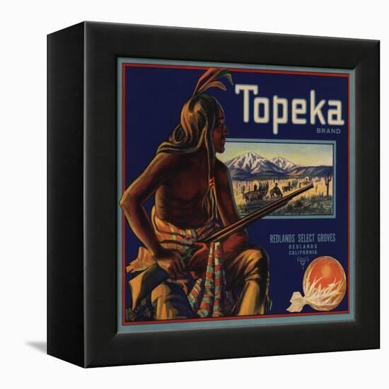 Topeka Brand - Redlands, California - Citrus Crate Label-Lantern Press-Framed Stretched Canvas