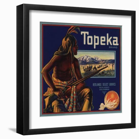 Topeka Brand - Redlands, California - Citrus Crate Label-Lantern Press-Framed Art Print