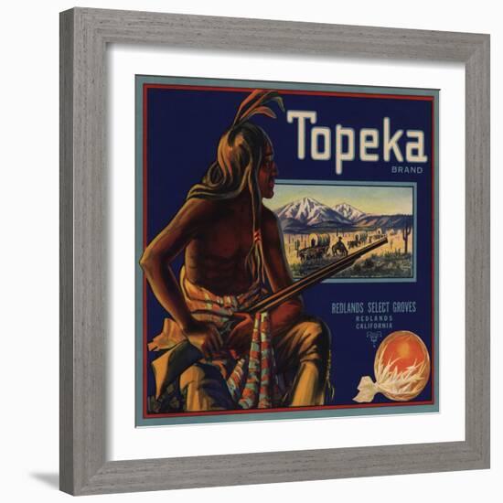 Topeka Brand - Redlands, California - Citrus Crate Label-Lantern Press-Framed Art Print