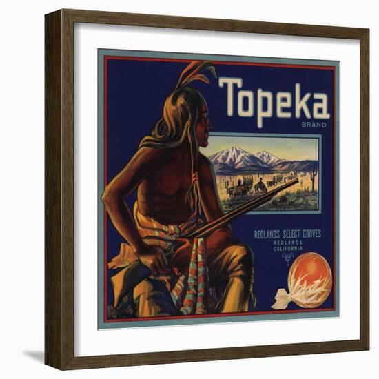 Topeka Brand - Redlands, California - Citrus Crate Label-Lantern Press-Framed Art Print