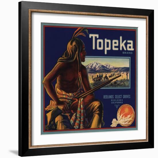 Topeka Brand - Redlands, California - Citrus Crate Label-Lantern Press-Framed Art Print