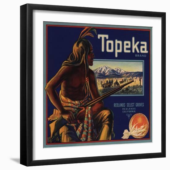 Topeka Brand - Redlands, California - Citrus Crate Label-Lantern Press-Framed Art Print