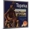 Topeka Brand - Redlands, California - Citrus Crate Label-Lantern Press-Mounted Art Print