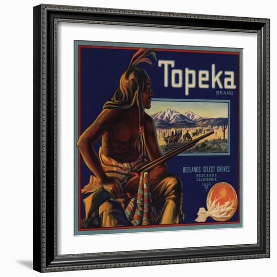 Topeka Brand - Redlands, California - Citrus Crate Label-Lantern Press-Framed Art Print