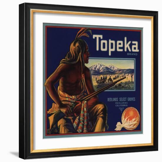 Topeka Brand - Redlands, California - Citrus Crate Label-Lantern Press-Framed Art Print