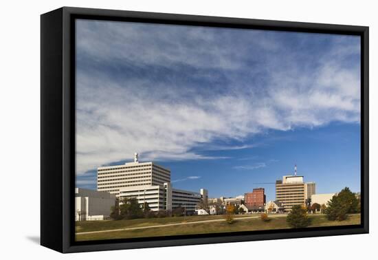 Topeka City Skyline, Kansas, USA-Walter Bibikow-Framed Premier Image Canvas