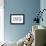 Topeka, Kansas - 785 Area Code (Blue)-Lantern Press-Framed Stretched Canvas displayed on a wall