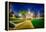 Topeka Kansas Downtown at Night-digidreamgrafix-Framed Premier Image Canvas