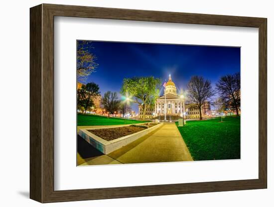 Topeka Kansas Downtown at Night-digidreamgrafix-Framed Photographic Print