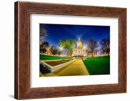 Topeka Kansas Downtown at Night-digidreamgrafix-Framed Photographic Print