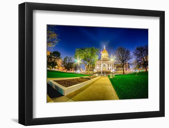 Topeka Kansas Downtown at Night-digidreamgrafix-Framed Photographic Print