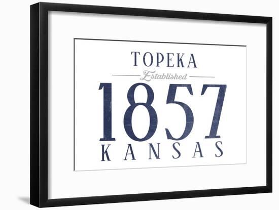 Topeka, Kansas - Established Date (Blue)-Lantern Press-Framed Art Print