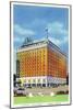 Topeka, Kansas - Exterior View of Hotel Jayhawk-Lantern Press-Mounted Art Print