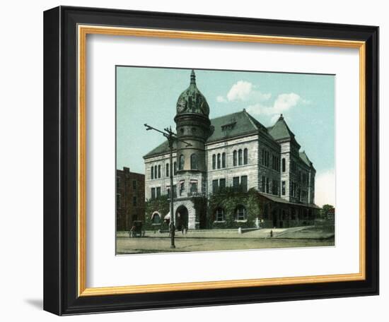 Topeka, Kansas - Exterior View of Rock Island Depot-Lantern Press-Framed Art Print