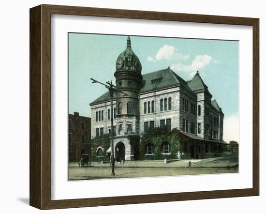 Topeka, Kansas - Exterior View of Rock Island Depot-Lantern Press-Framed Art Print