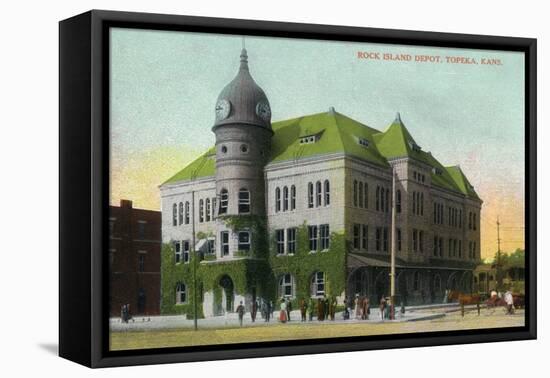 Topeka, Kansas - Rock Island Depot Exterior View-Lantern Press-Framed Stretched Canvas