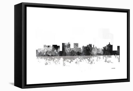 Topeka Kansas Skyline BG 1-Marlene Watson-Framed Premier Image Canvas