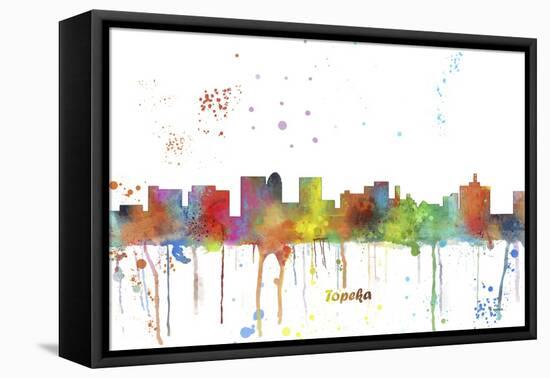 Topeka Kansas Skyline MCLR 1-Marlene Watson-Framed Premier Image Canvas