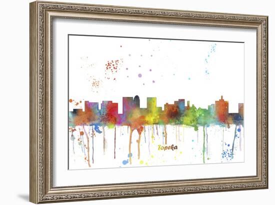 Topeka Kansas Skyline MCLR 1-Marlene Watson-Framed Giclee Print